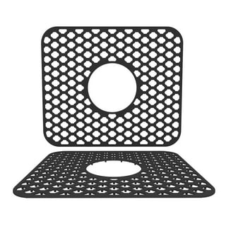 Silicone sink mat protectors for Kitchen 16.4''x 12.5''.JIUBAR Kitchen Sink  Protector Grid for Farmhouse Stainless Steel accessory with Center