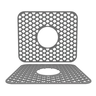 Moryimi Silicone Sink Mat Large, White Silicone Sink Mats and Protectors,  Silicone Sink Protector with Cutout Drain Holes for Kitchen Farmhouse
