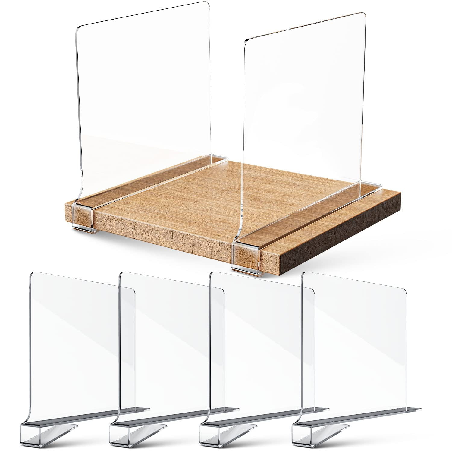 Tidy Friend Clear Acrylic YPF5 Shelf Dividers for Closet Organization