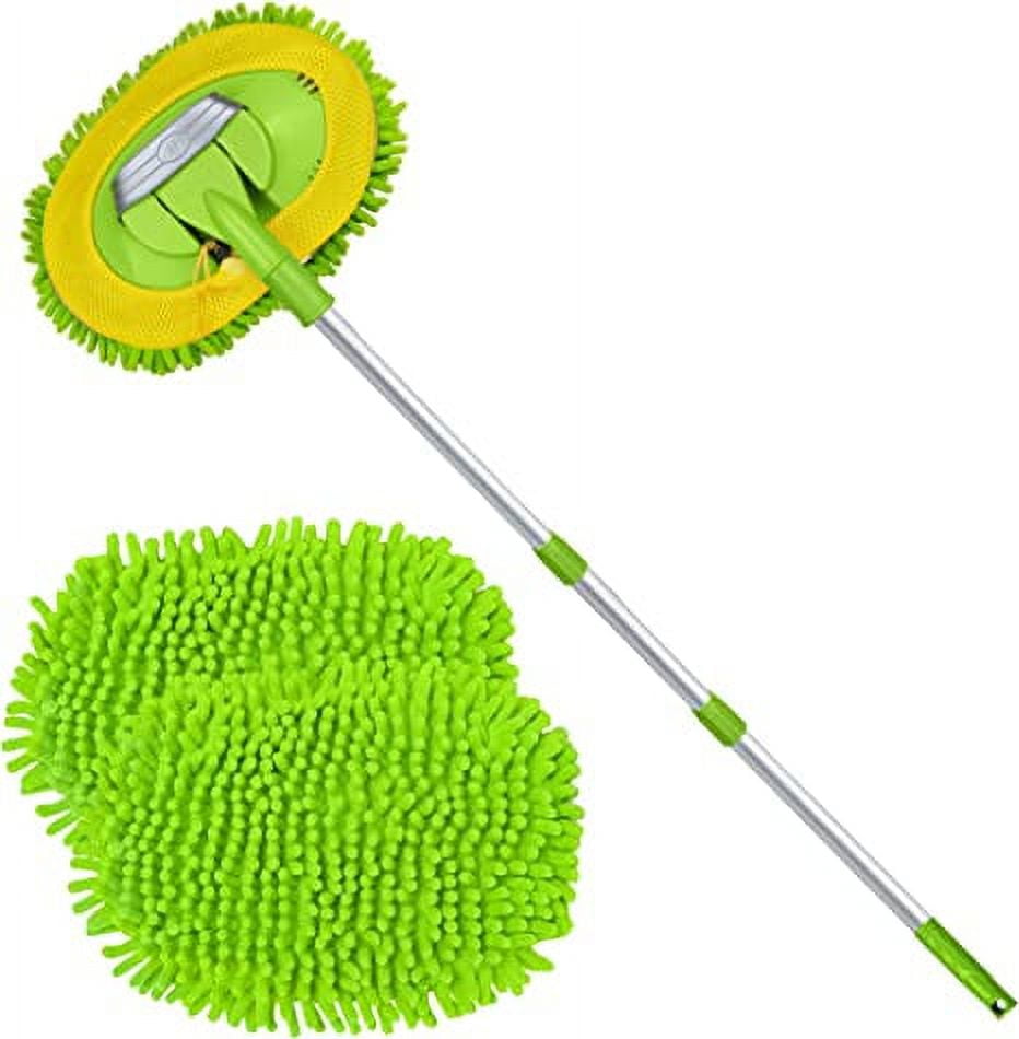Herrnalise Microfiber Car Wash Brush Mop Kit Mitt Sponge with Long Handle Car Cleaning Supplies Kit Duster Washing Car Tools Accessories Chenille