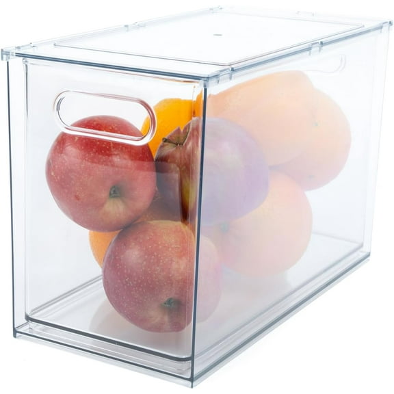 Tidy Tools Clear Refrigerator Organizer Bins For Pantry Organization and Food Storage, Stackable Plastic Storage Bins With Pull-Out Drawer – Kitchen Organization and Pantry Storage Containers