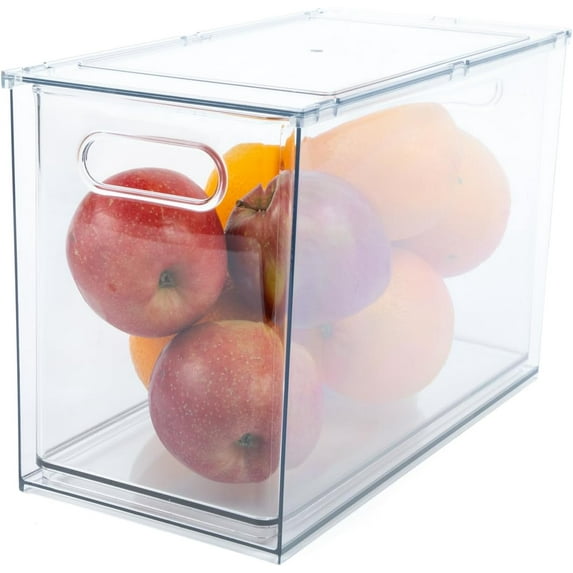 Tidy Tools Clear Refrigerator Organizer Bins For Pantry Organization and Food Storage, Stackable Plastic Storage Bins With Pull-Out Drawer – Kitchen Organization and Pantry Storage Containers