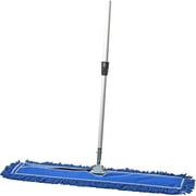 Tidy Tools Industrial Dust Mop for Floor Cleaning, Floor Mop Extendable Metal Handle, 36 Inch Cotton/Nylon Head, Blue