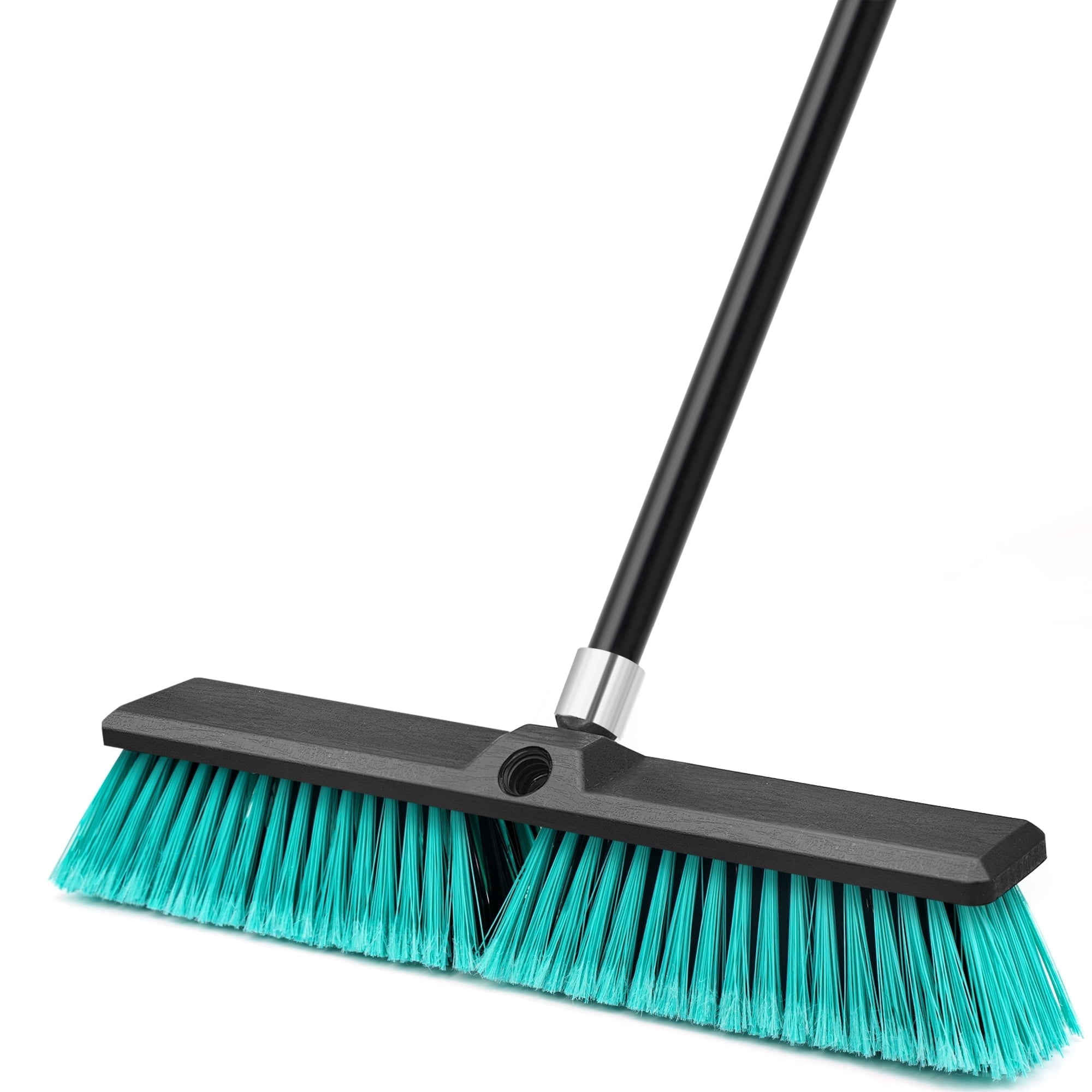 TidyBliss 18 Push Broom Outdoor Heavy Duty with 63 inches Long Handle (Green)