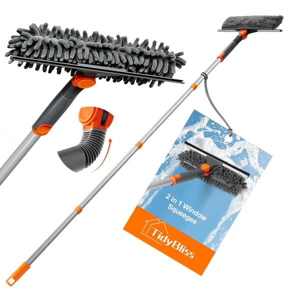 TidyBliss 2in1WindowSqueegeeCleanerTool for Home (Orange)