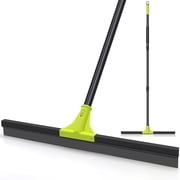 TidyBliss Floor Squeegee Heavy Duty, 24 Rubber Water Scraper Broom for Garage Green