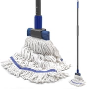 TidyBliss Commercial Mop Heavy Duty with 57.5 inches Long Handle Blue