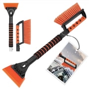 TidyBliss Ice Scraper and Snow Brush for Car Windshield Orange