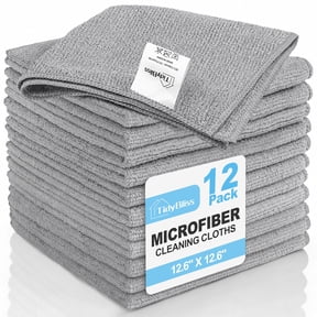 TidyBliss Microfiber Cleaning Cloths 12 Pack, Size: 12.6 x 12.6, Ultra Absorbent Lint-Free Towels (Grey)