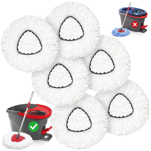 TidyBliss Spin Mop Replace Head 6 Pack Compatible with EasyWring 1 Tank System