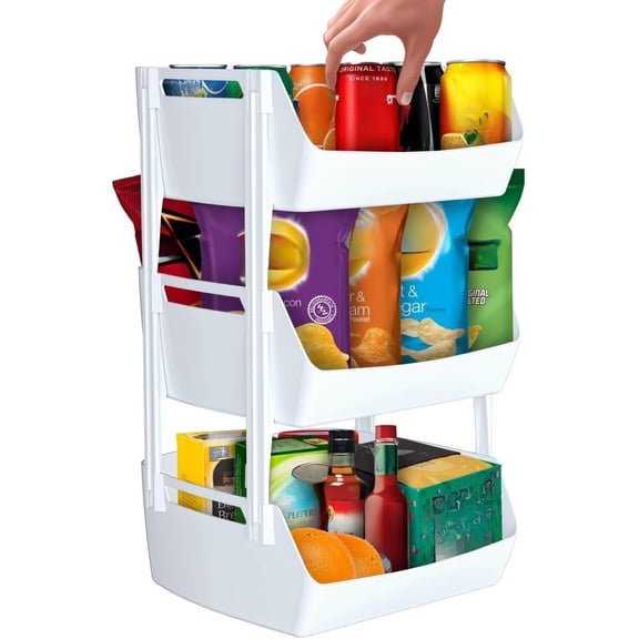 TidyFriend Locker Shelf 3-Tier, Versatile Locker Organizer 11.4" x 11" x 19.7" with Brackets for Extra Protection- Locker Organizer Shelf-Suitable for School, Work, Gym, Kitchen, Bathroom (White)