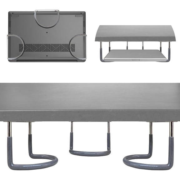 TidyFriend Rubberized Under Desk Laptop Mount - 3 Racks in 1 Sets, Laptop Under Desk Mount, Organizer Rack with Screws
