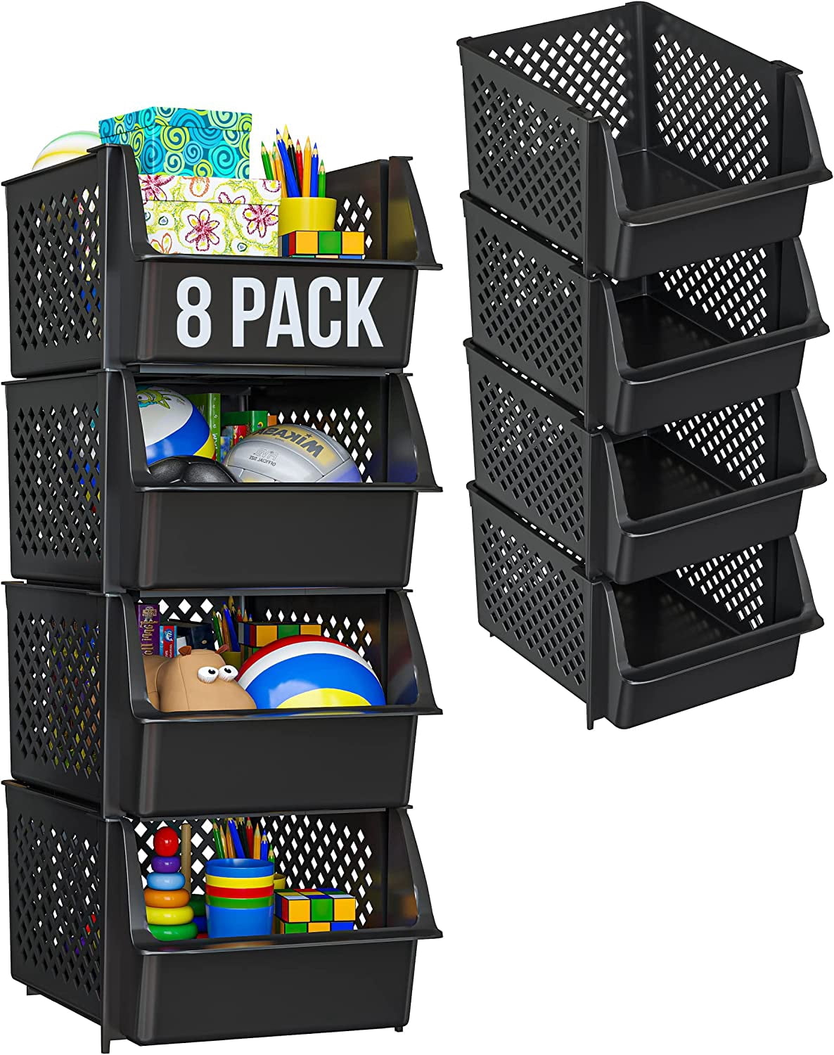 Stackable Stackins Friends List TidyFriend Stackable Storage Bins for Pantry - 8 Pack Stackable Bins ...