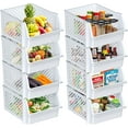 thumbnail image 1 of TidyFriend Stackable Storage Bins for Pantry - 8 Pack Stackable Bins for Organizing Food, Kitchen, and Bathroom Essentials (White), 1 of 7