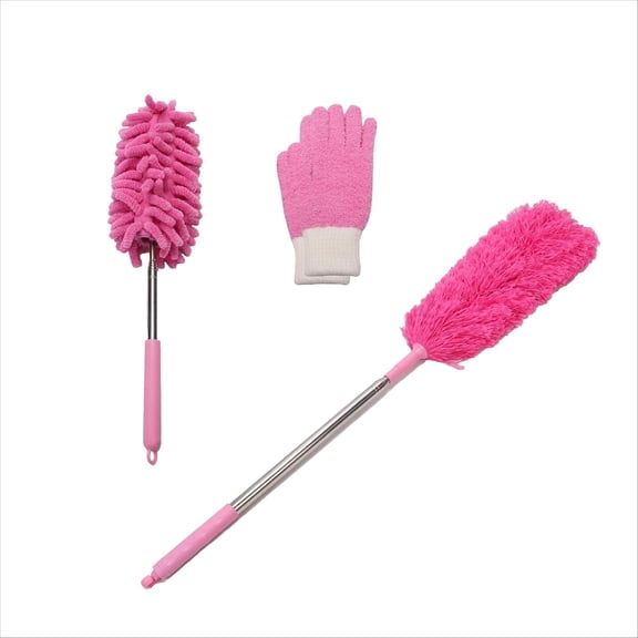 TidyUps 4 Piece Microfiber Dusting Set, Pink