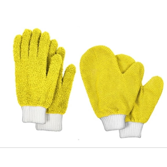 Tidyups Microfiber Cleaning Gloves and Mitts 2 Pair - Yellow