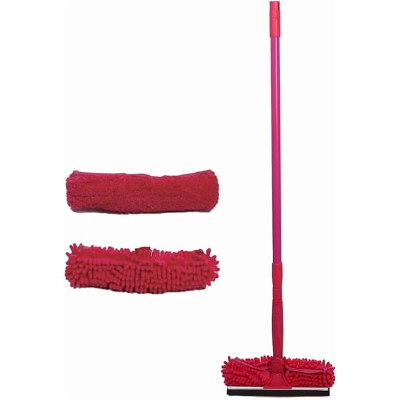 TidyUps Window Cleaner with Dual Washable Microfiber Pads, Raspberry