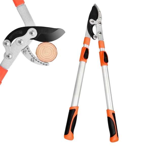Extendable Anvil Loppers, 27-41'' Telescopic Tree Branch Cutter, Heavy Duty Steel Blade Tree Trimmer Long Handle with 2" Diameter Clean Cutting Capacity for Garden Pruning