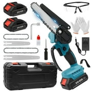 Tidymend Mini Chainsaw 8 inch & 6 inch Cordless Chainsaw with Battery and Charger, Lightweight Electric Chain Saw for Trees Branches Trimming Wood Cutting