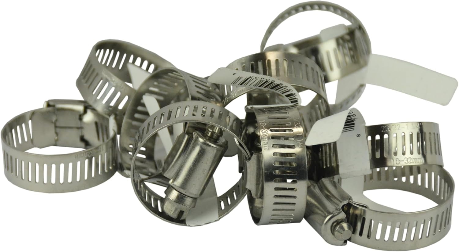 Tie 33004 SAE Size 12 Range 11/16-Inch-1-1/4-Inch Regular Duty All Stainless Hose Clamp, 10-Pack