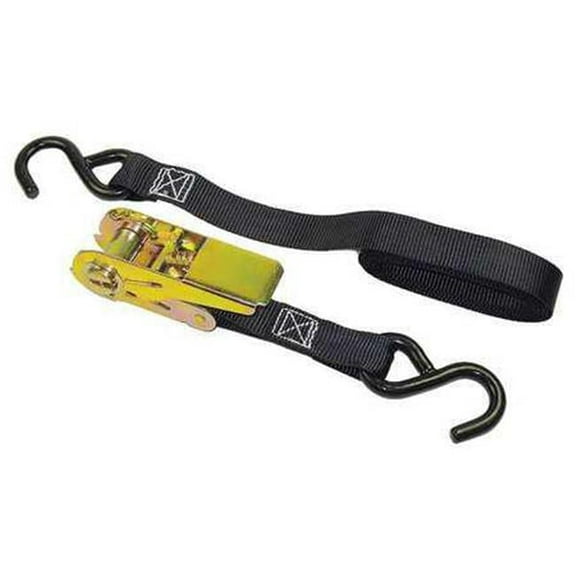 Tie 4 Safe 1 in. x 6 ft. Utility Tie Down Strap With Keeper - Black - 1 in. x 6 ft.
