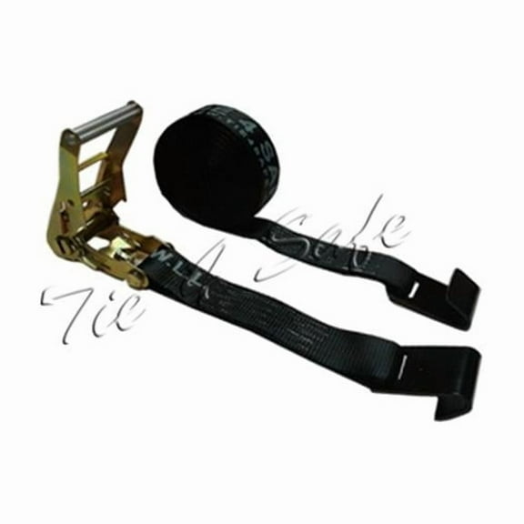 Tie 4 Safe 2 in. x 30 ft. Ratchet Tie Downs with J-Wire Hooks - Black - 6 Piece