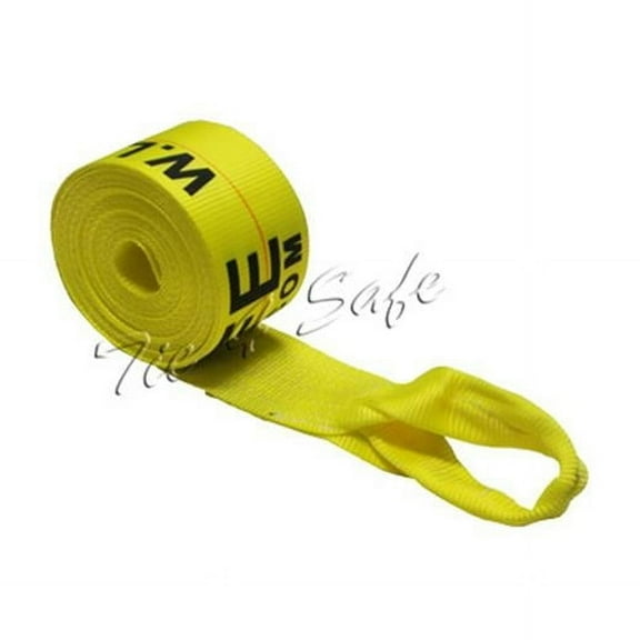 Tie 4 Safe  4 in. x 30 ft. Winch Straps with Loop End - Yellow, 10 Piece