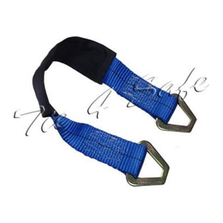 Tie 4 Safe RT41A-36M18-BU-C-20 2 x 36 in. Axle Straps with Abrasive Sleeve & Delta Ring, Blue - 20 Piece