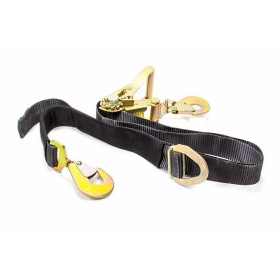 Tie 4 Safe RT42-10-BL-12 2 in. x 10 ft. Combo Ratchet & Axle Strap with Twist Hook & Adjustable Axle Strap, Black - 12 Piece