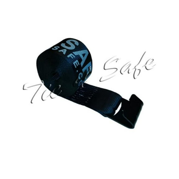Tie 4 Safe TWS41-30M12N-BL-2 4 in. x 30 ft. Winch Straps with Black Flat Hook, Black - 2 Piece