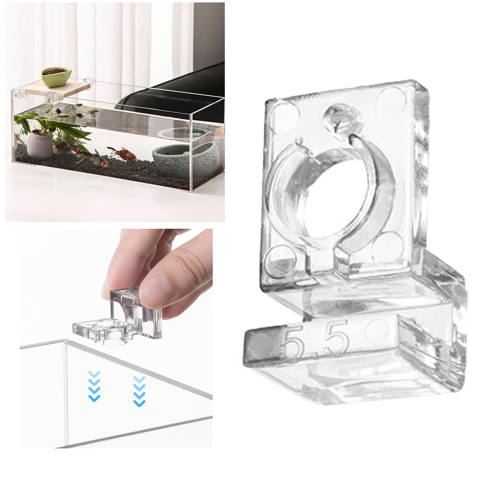 Tie Bar Clasp Aquarium Lid Support Bracket Fish Tank Cover Holder Stand