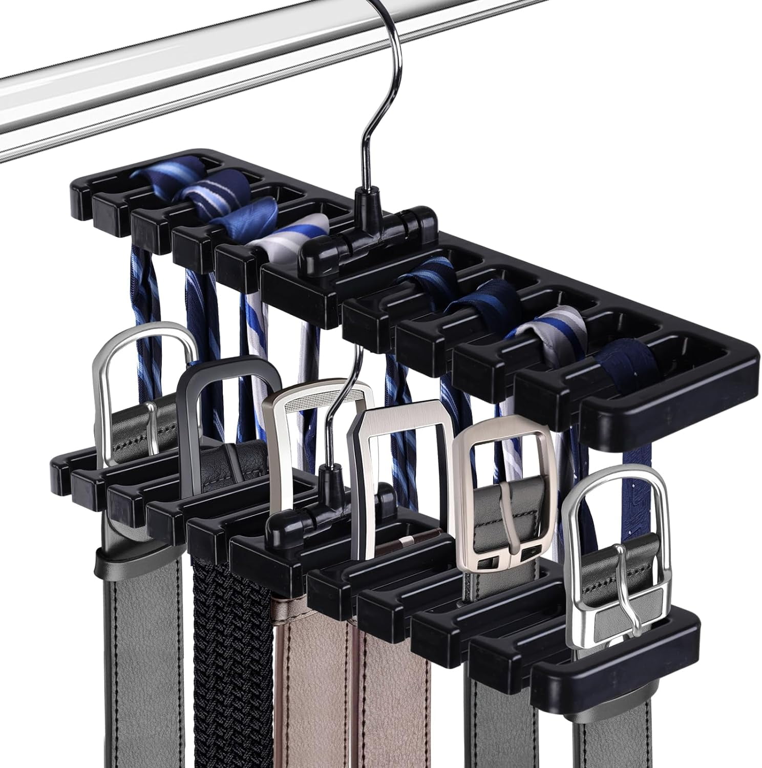 Tie Belt Rack, Ties Scarf Storage Organizer Hanger Holder Closet Tie ...