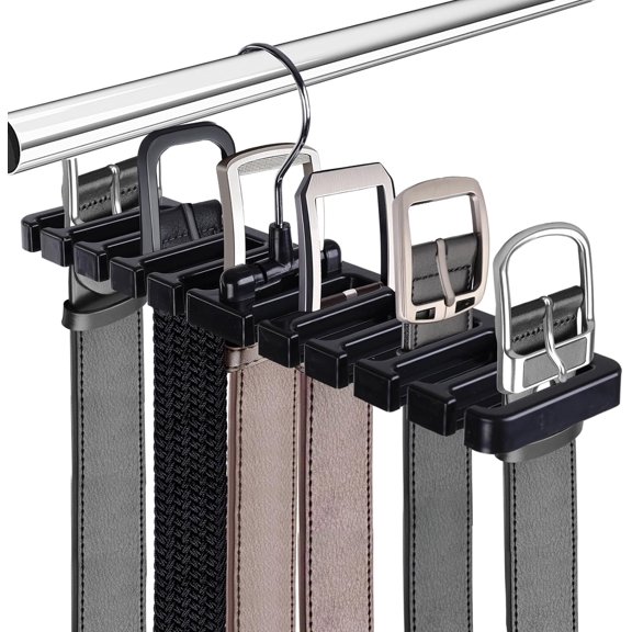 Tie Belt Rack, Ties Scarf Storage Organizer Hanger Holder Closet Tie Racks Hangers for Men Women Black