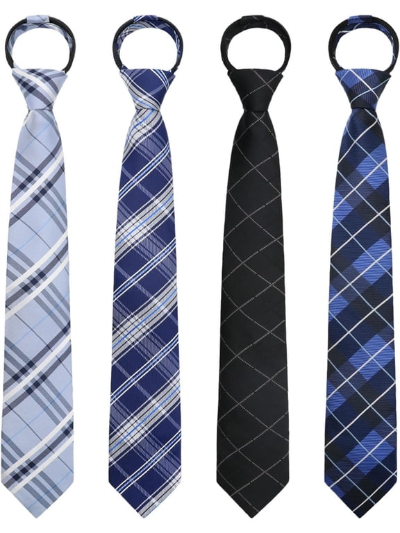 Tie Boys Pre-Tied Neckties Zipper Ties for Boys Adjustable School Ties for Wedding Graduation Uniform