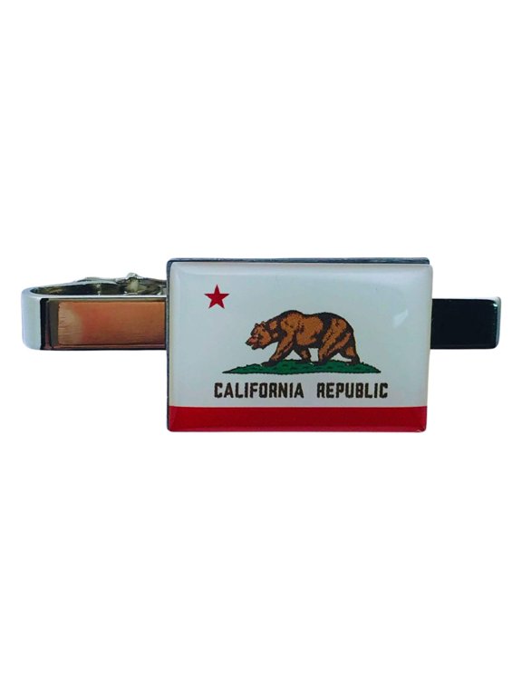 Tie Clip - State Flag California - Usa | Men's Formalwear Accessory, Tie Bar, Necktie Fastener, Collectible Keepsake