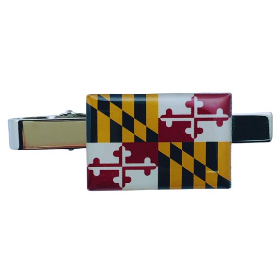 Tie Clip - State Flag Maryland - Usa | Men's Formalwear Accessory, Tie Bar, Necktie Fastener, Collectible Keepsake