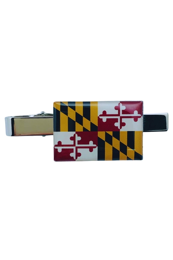 Tie Clip - State Flag Maryland - Usa | Men's Formalwear Accessory, Tie Bar, Necktie Fastener, Collectible Keepsake