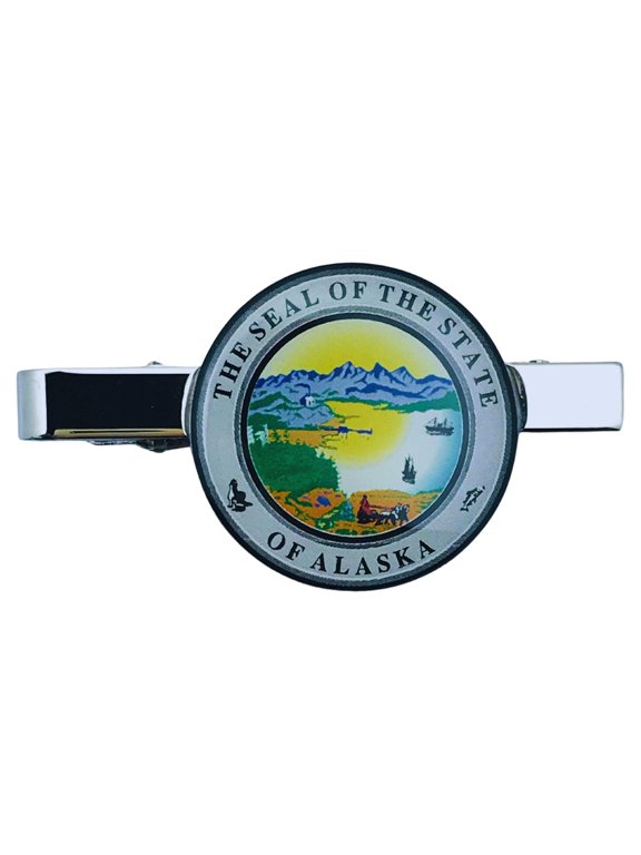 Tie Clip - State Seal Alaska - USA | Men's Formalwear Accessory, Tie Bar, Necktie Fastener, Collectible Keepsake