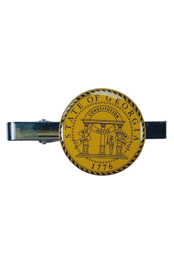 Tie Clip - State Seal Georgia - USA | Men's Formalwear Accessory, Tie Bar, Necktie Fastener, Collectible Keepsake