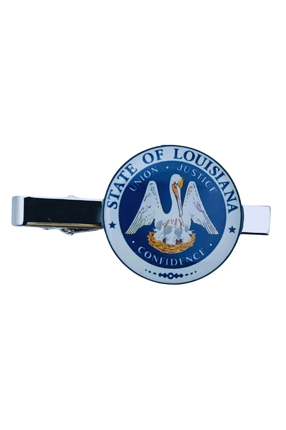 Tie Clip - State Seal Louisiana - USA | Men's Formalwear Accessory, Tie Bar, Necktie Fastener, Collectible Keepsake