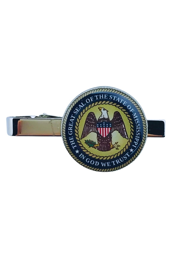 Tie Clip - State Seal Mississippi - USA | Men's Formalwear Accessory, Tie Bar, Necktie Fastener, Collectible Keepsake
