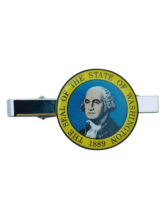Tie Clip - State Seal Washington - USA | Men's Formalwear Accessory, Tie Bar, Necktie Fastener, Collectible Keepsake