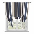 thumbnail image 1 of Tie Up Curtains for Windows Blue Striped Valance Adjustable Balloon Curtain Geometric Beige Stripes Tie Up Shades for Kitchen Living Room Bedroom Privacy Curtain Drape 34x45 Inch, 1 of 9