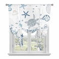 thumbnail image 1 of Tie Up Curtains for Windows Blue Turtle Shell Valance Adjustable Balloon Curtain Coral Conch Seaweed Starfish Tie Up Shades for Kitchen Living Room Bedroom Privacy Curtain Drape 34x45 Inch, 1 of 9