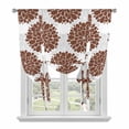 thumbnail image 1 of Tie Up Curtains for Windows Brown Dahlia Flowers Valance Adjustable Balloon Curtain Grey Floral Tie Up Shades for Kitchen Living Room Bedroom Privacy Curtain Drape 34x45 Inch, 1 of 9