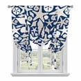 thumbnail image 1 of Tie Up Curtains for Windows Shell Starfish Valance Adjustable Balloon Curtain Ocean Conch Beach Navy Blue Tie Up Shades for Kitchen Living Room Bedroom Privacy Curtain Drape 34x45 Inch, 1 of 9