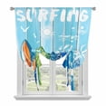 thumbnail image 1 of Tie Up Curtains for Windows Summer Surfing Valance Adjustable Balloon Curtain Beach Palm Tree Blue Wood Grain Tie Up Shades for Kitchen Living Room Bedroom Privacy Curtain Drape 34x45 Inch, 1 of 9