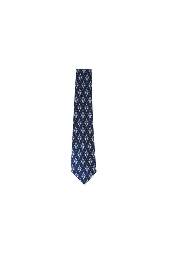 Tie-Diamond Cross-Polyester-Navy