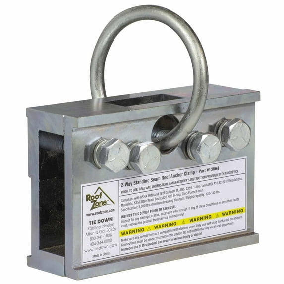 Tie Down 13864 Two Way Standing Seam Roof Anchor