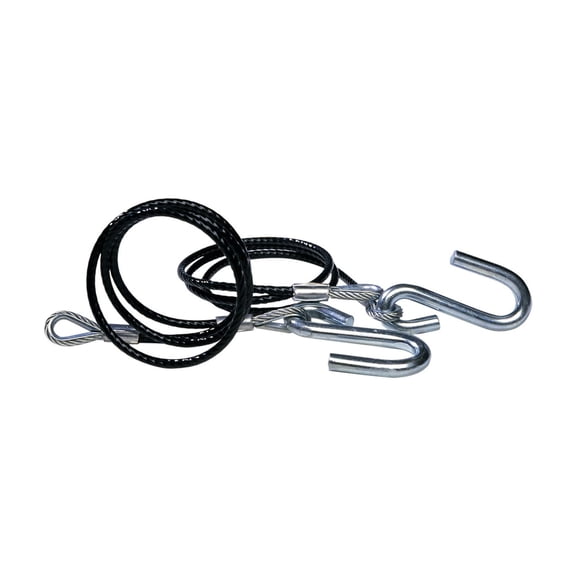 Tie Down Engineering 59537 Hitch Cables With Wire Safety Latch Class II - 3,500 lbs., Black Vinyl Jacketed
